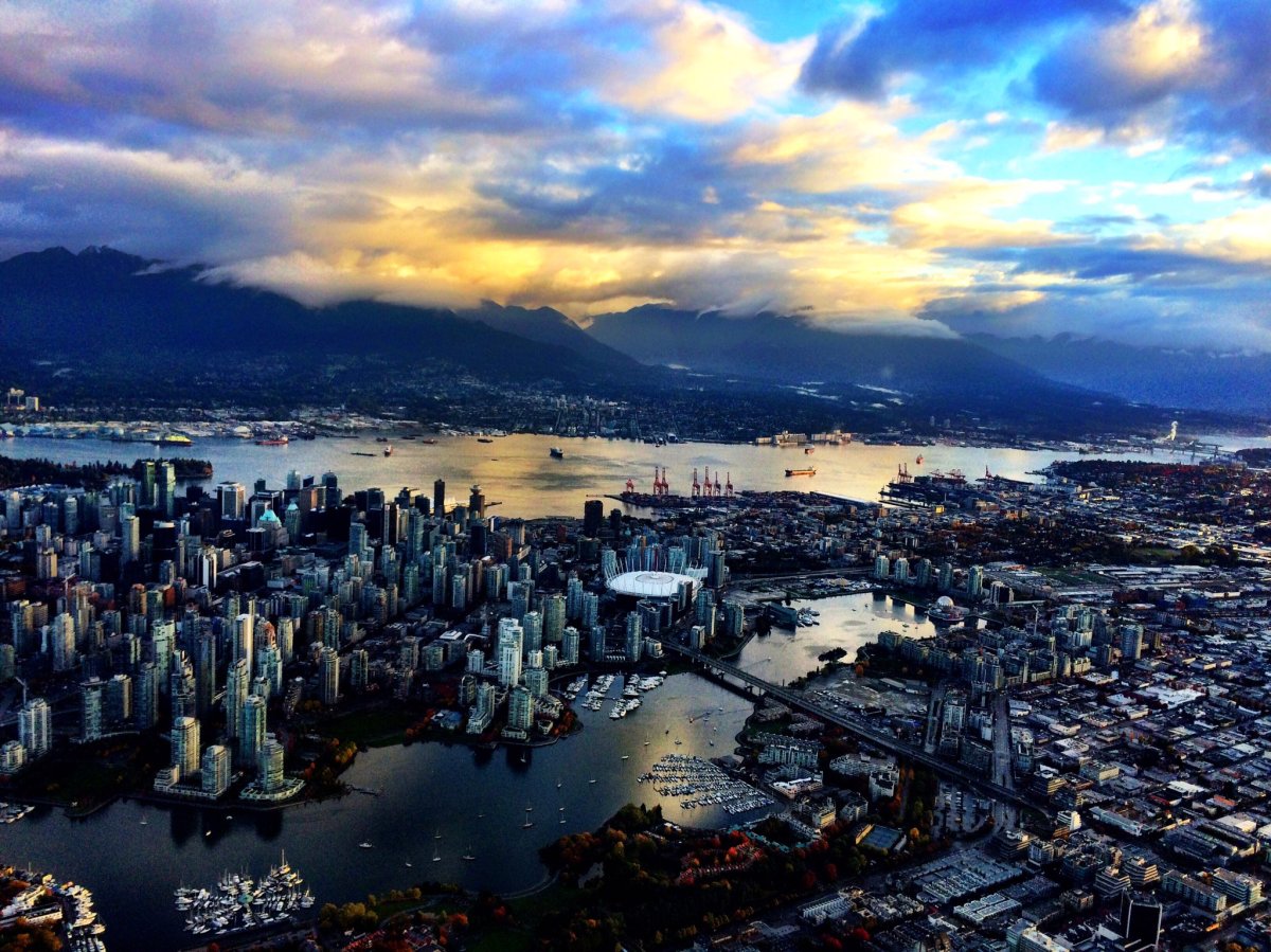 Vancouver from the air during the cold snap.