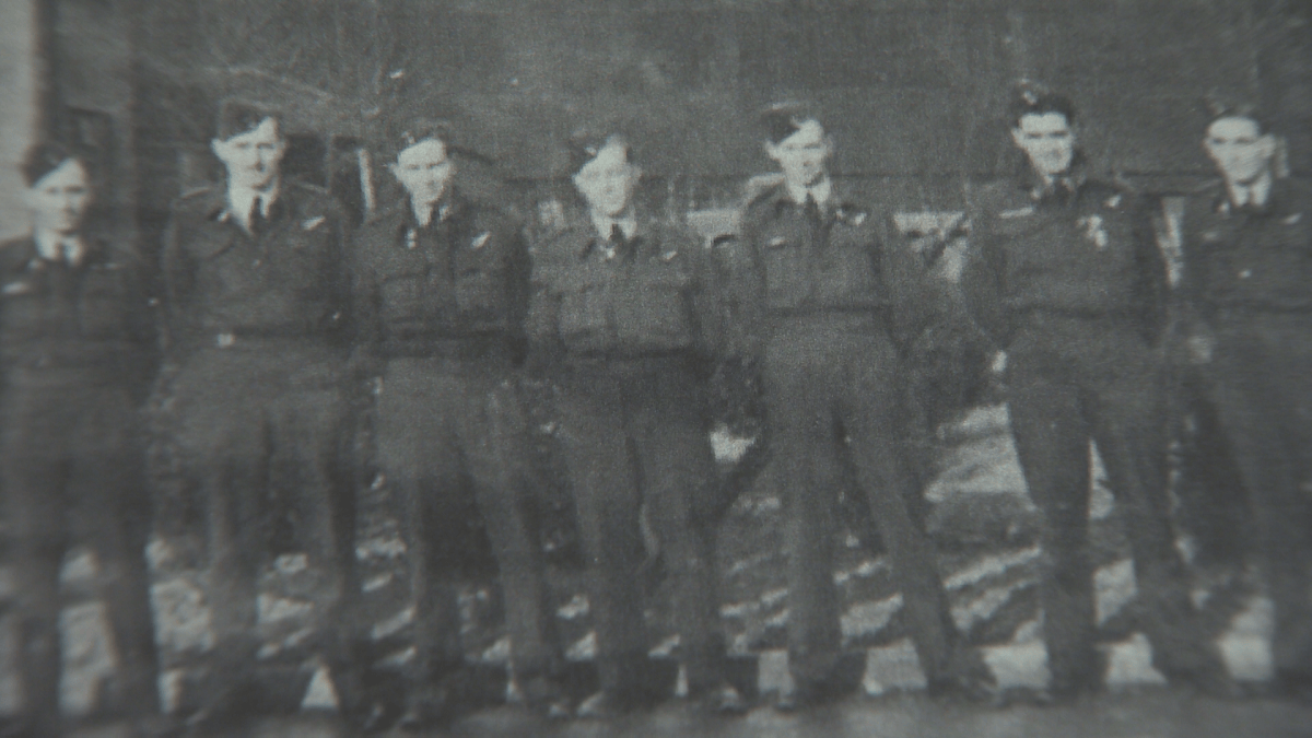 Stu Vallieres with his squadron during World War II.