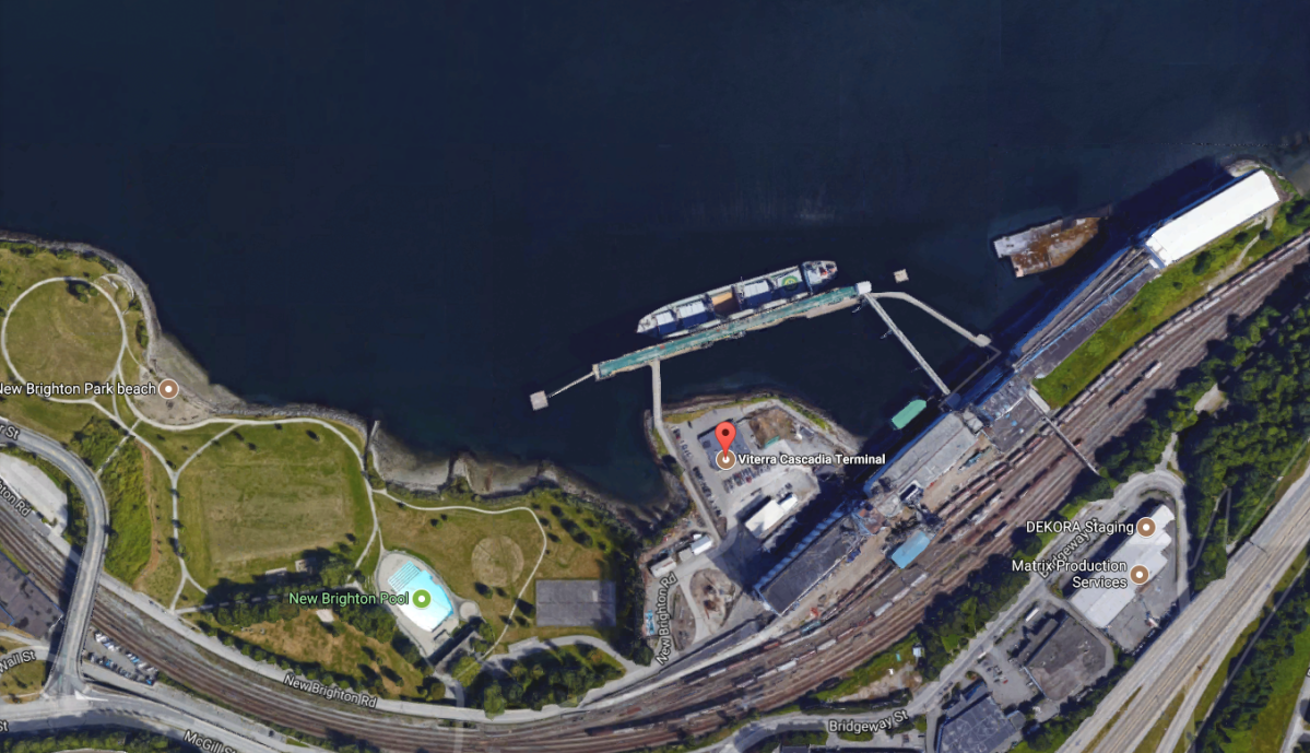 The location of Viterra’s Cascadia terminal.