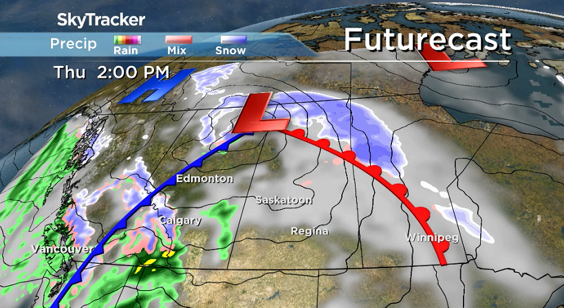 We sit in the warm sector of a low pressure system on Thursday, helping boost temperatures right up.