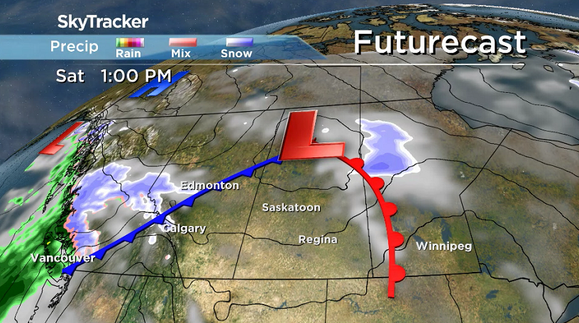 We sit in the warm sector of the next system swinging through on Saturday.