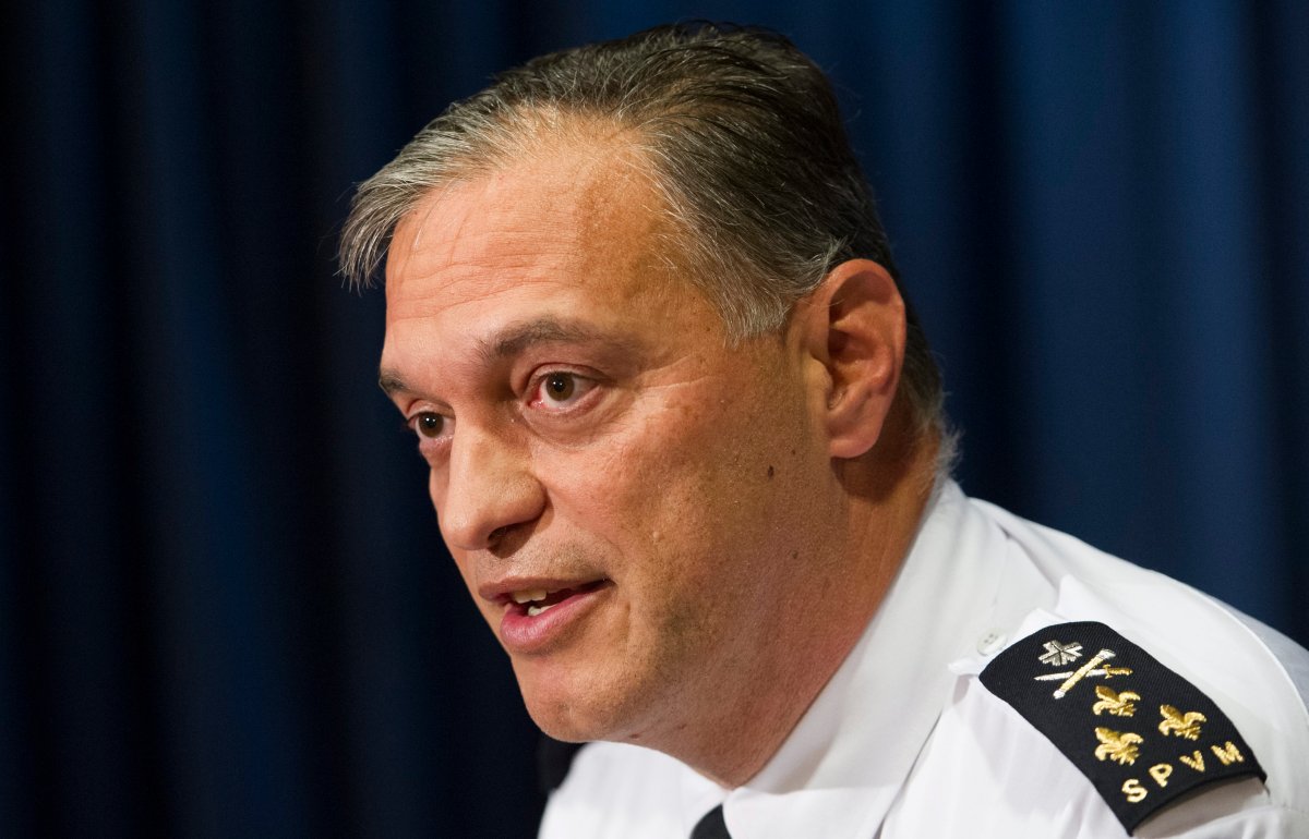 Montreal Police Chief Philippe Pichet speaks to reporters during a news conference in  Monday, October 31, 2016. File photo.