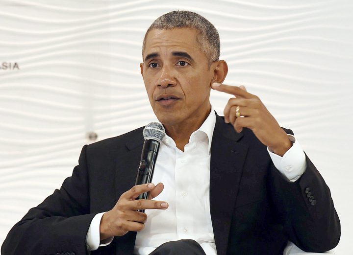 Barack Obama speaks during a leadership summit in New Delhi on Dec. 1.
