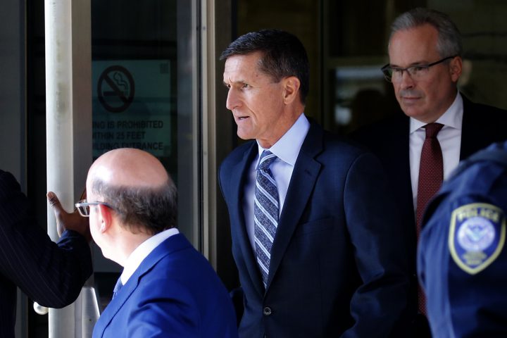 Michael Flynn departs U.S. District Court, where he was expected to plead guilty to lying to the FBI about his contacts with Russia's ambassador to the United States, in Washington, U.S., Dec. 1, 2017. 