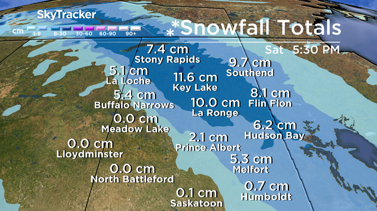 A significant dump of snow is expected in parts of northern Saskatchewan as the next system slides through.