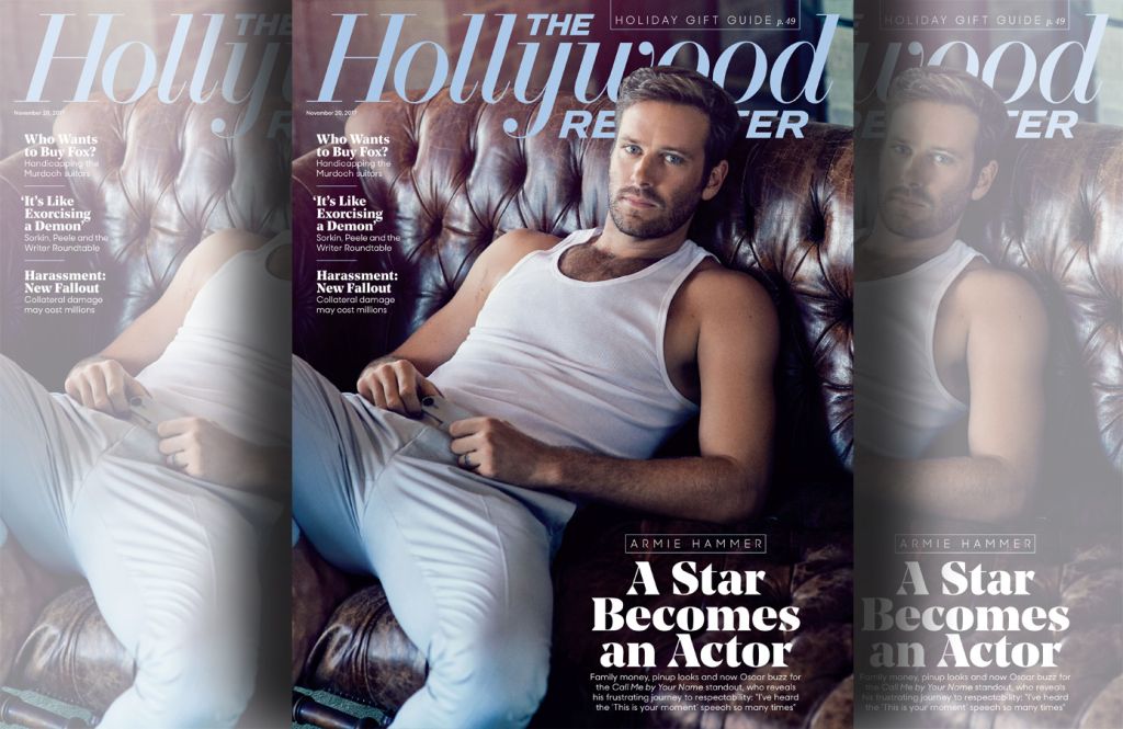 Armie Hammer poses for The Hollywood Reporter .