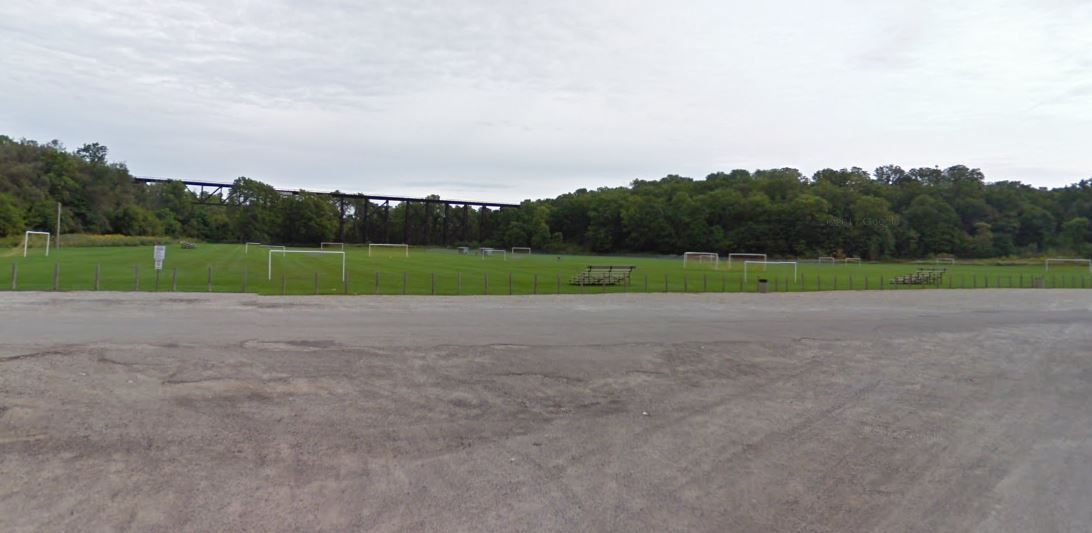 St. Thomas police say they've charged a 46-year-old man after a woman was accosted at Athletic Park on Monday.