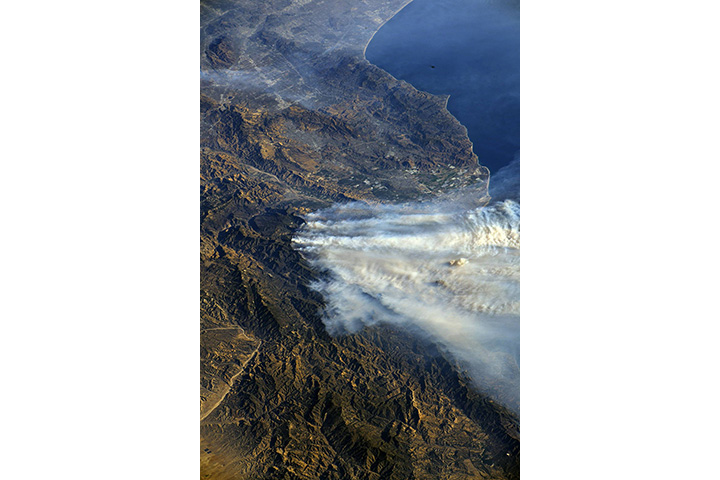 California wildfires as captured by NASA astronaut Randy Bresnik on the ISS.
