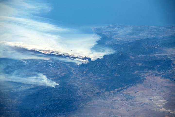 California wildfires as captured by NASA astronaut Randy Bresnik on the ISS.