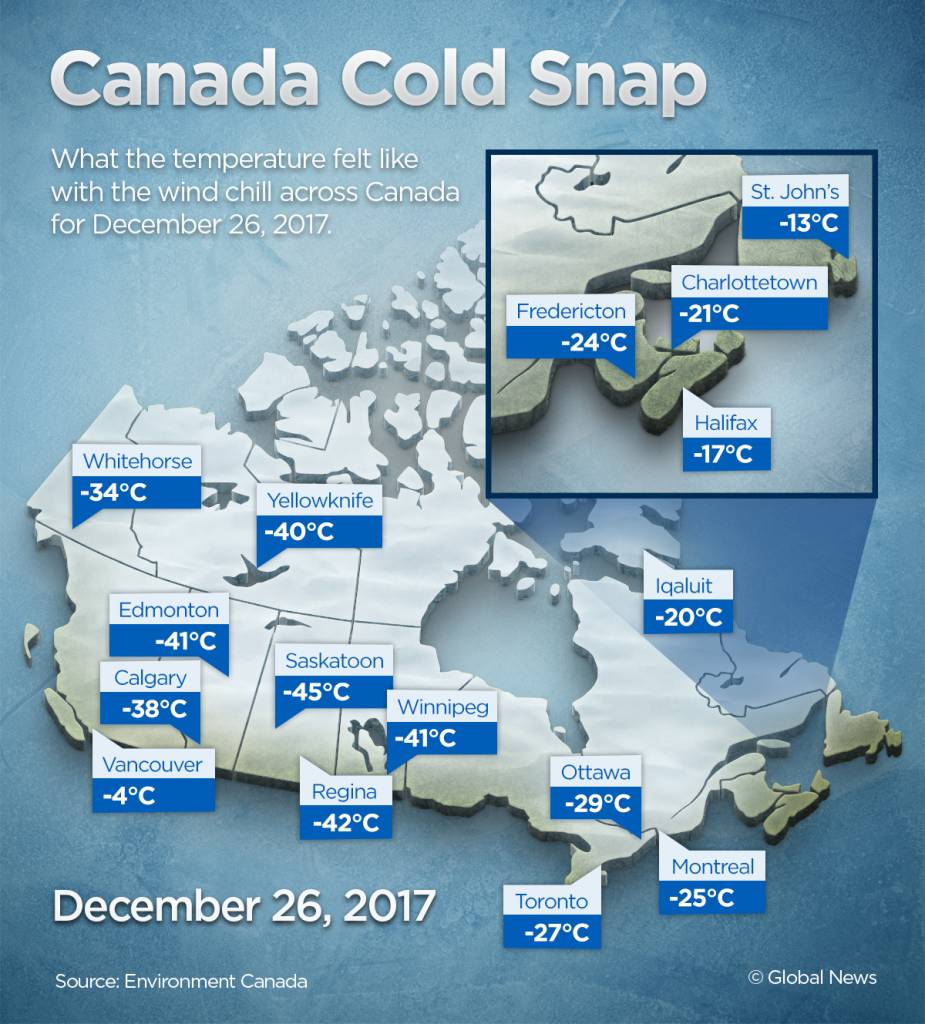 Map A look at how grossly cold it’s been across Canada National