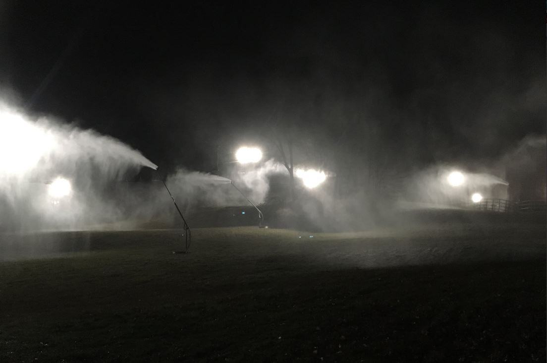 Snow makers have been in action since Wednesday. 