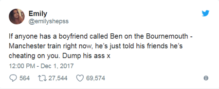 Woman’s tweet about a stranger cheating on his girlfriend goes viral