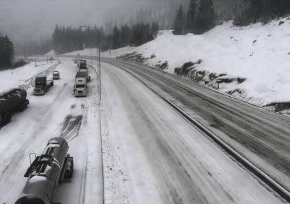 The Coquihalla Highway on Dec. 19, 2017 when a previous snowfall warning was issued.