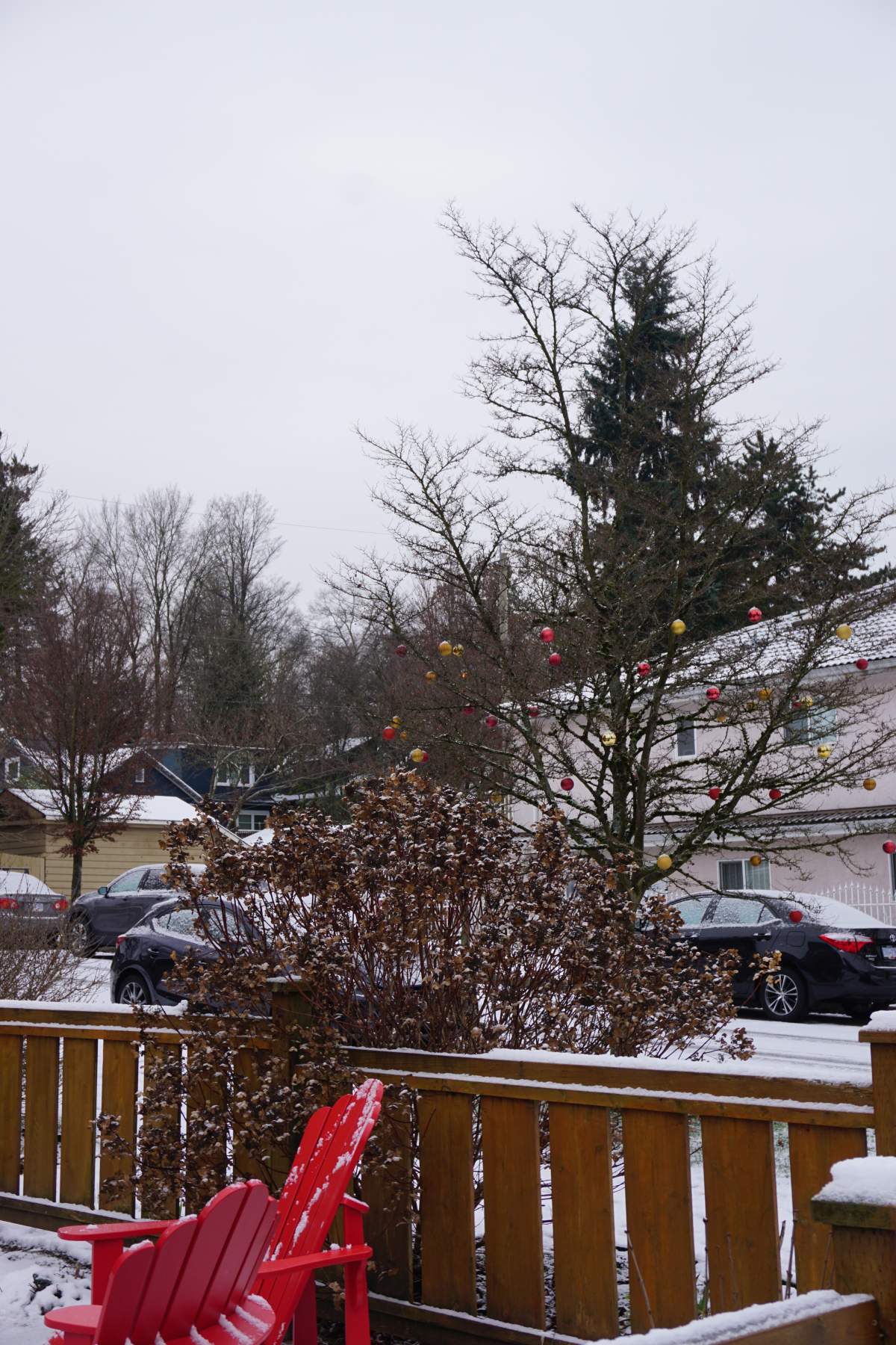 Snow on the ground in East Vancouver on Dec. 25, 2017.