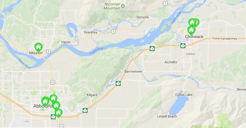 Extreme weather shelters in the Fraser Valley.
