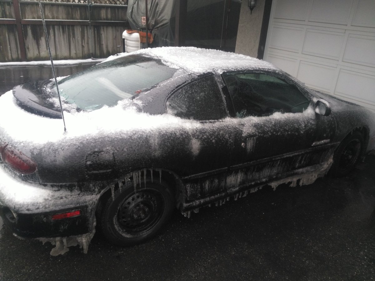 Viewer Robbie Zomar shared a photo of what his car looked like in Abbotsford just before the New Year.