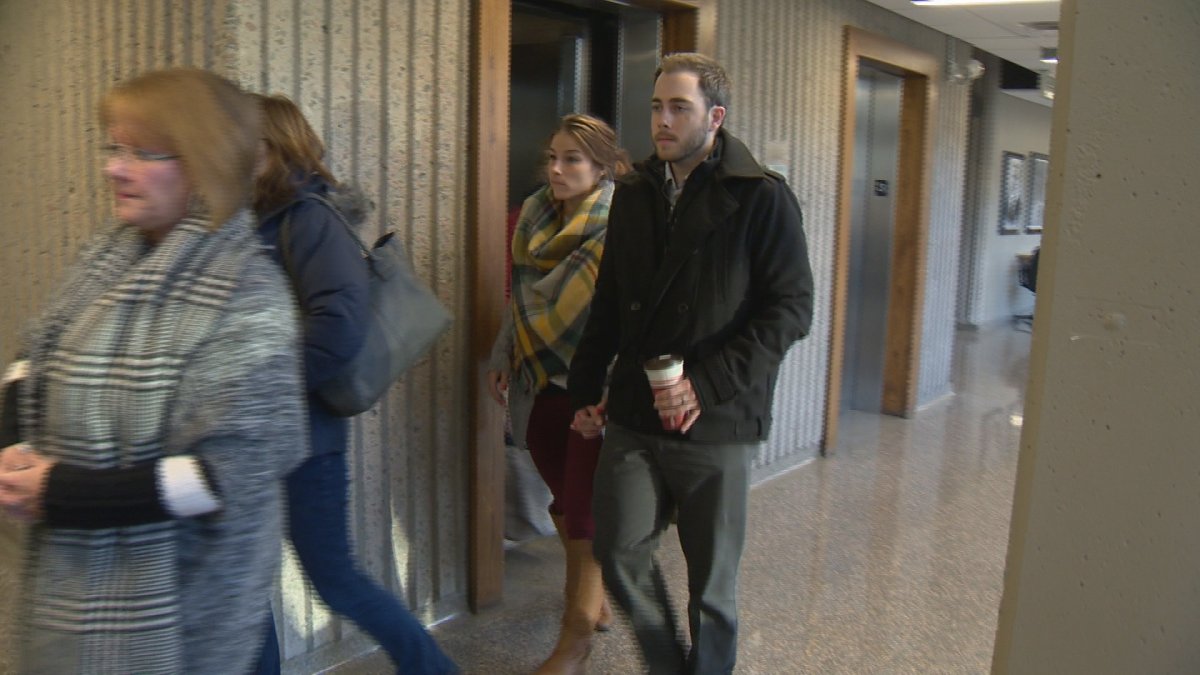 Christopher Garnier is seen walking into court on the morning of December 21, 2017. A few hours later, a jury convicted him of murder.