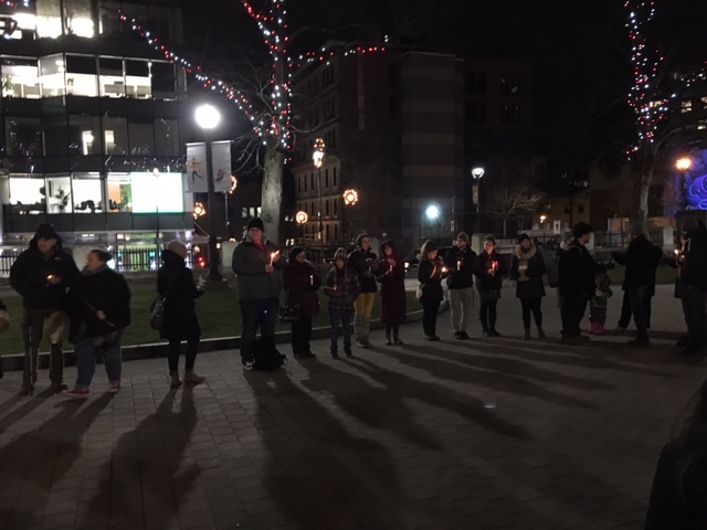A vigil is held in Halifax for Delilah Saunders on Dec. 14, 2017