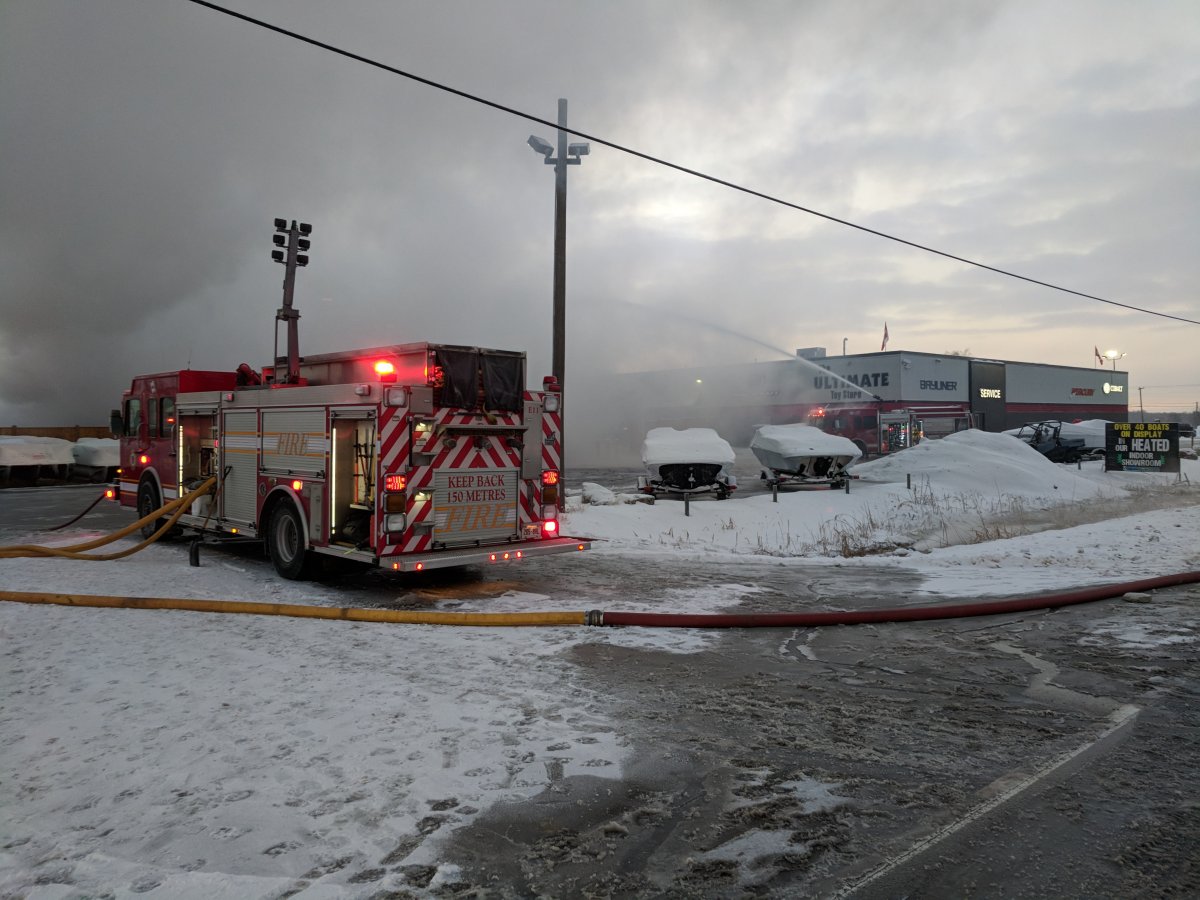 London fire crews at the scene of an early morning fire at Hully Gully on Dec 28., 2017.