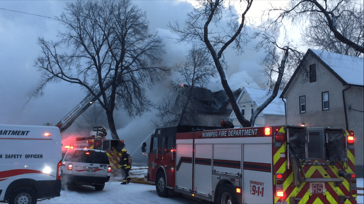 Crews battle a blaze inside a Pritchard Avenue home Friday morning.