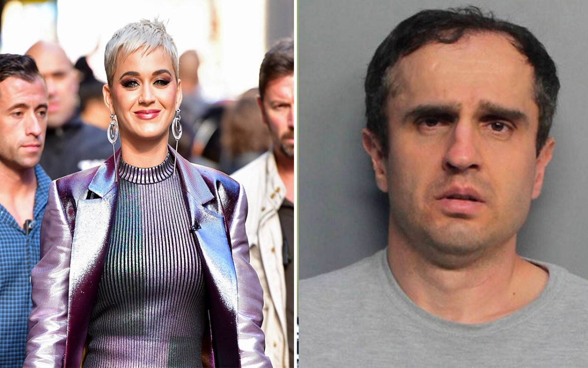 (L-R): Singer Katy Perry and Pawel Jurski, who Miami police have charged with aggravated stalking after he allegedly followed the singer "all across the country.".