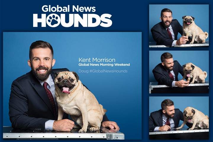 Global News Anchor Kent Morrison with his Global News Hound, Doug