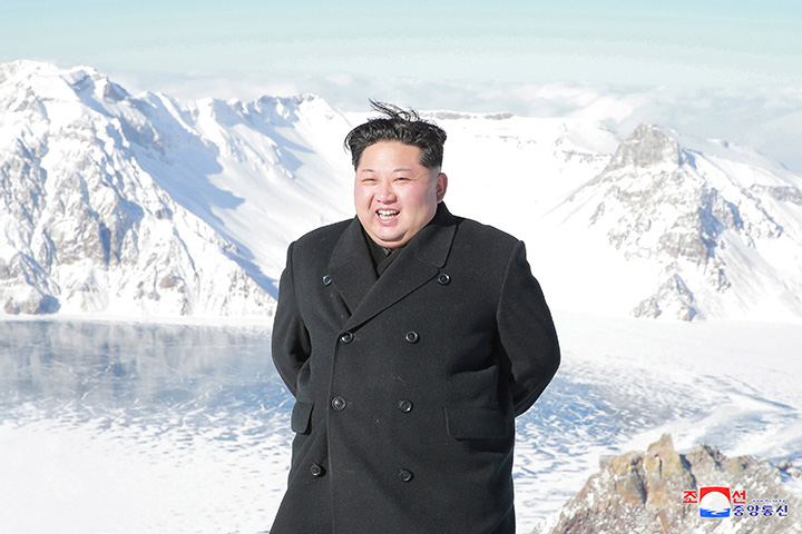 North Korean leader Kim Jong Un visits Mount Paektu in this photo released by North Korea’s state media in Pyongyang December 9, 2017.