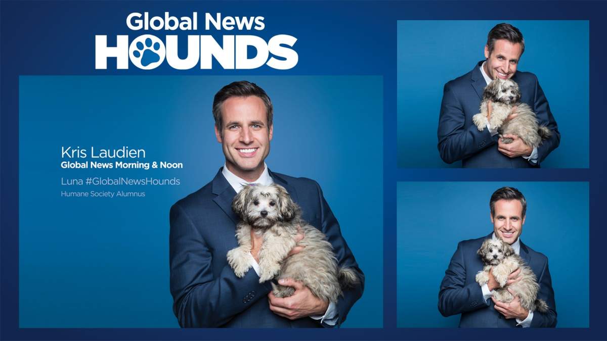 Global News Anchor KRIS LAUDIEN with LUNA, a Humane Society Alumnus. Luna’s story below, as told by her adoptive family: