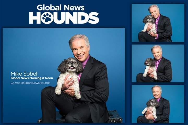 Global News Weather Anchor Mike Sobel with his Global News Hound, Cozmo