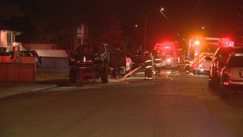 Calgary Fire Department investigates 2 trucks found on fire in ...