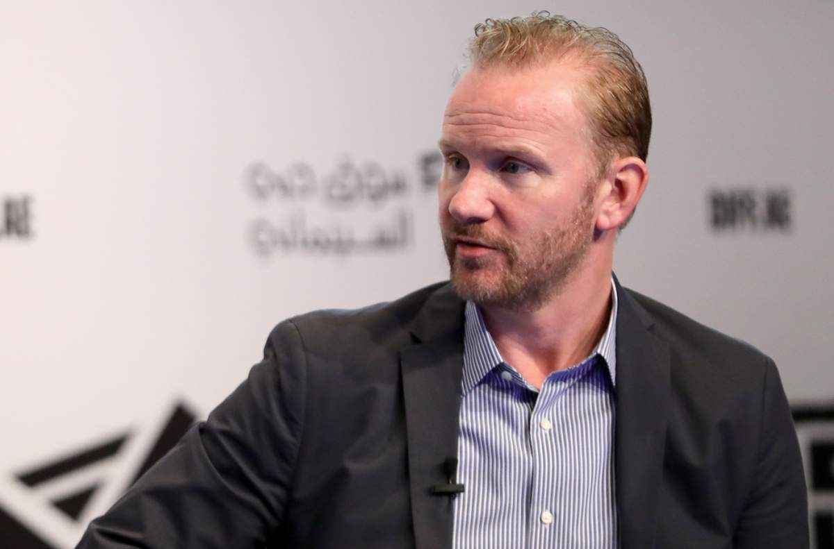 Morgan Spurlock speaks during an In Conversation at the 14th annual Dubai International Film Festival on Dec. 11, 2017 in Dubai, UAE.