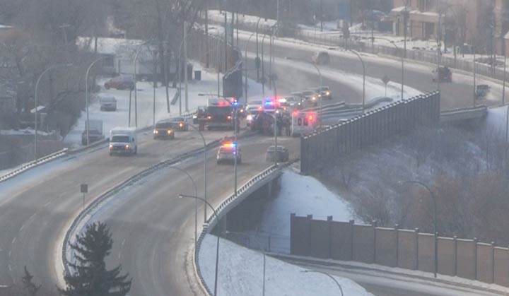 A second single-vehicle collision took place on the stretch of the Idylwyld Drive freeway on Sunday.