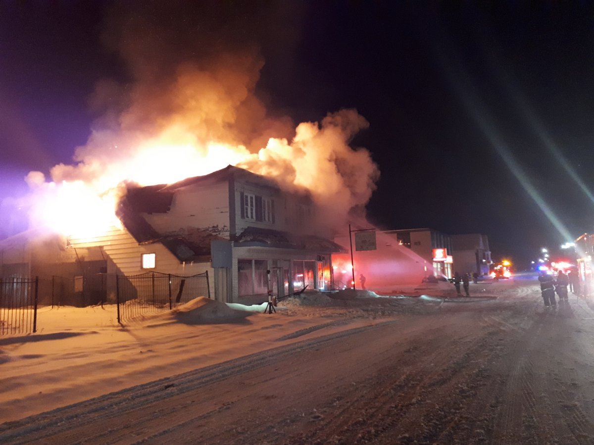 A fire in Perth-Andover, N.B. on Christmas Eve has destroyed a two-storey building. 