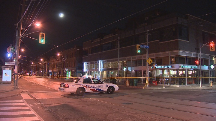 Scene of a stabbing on Queen Street overnight.