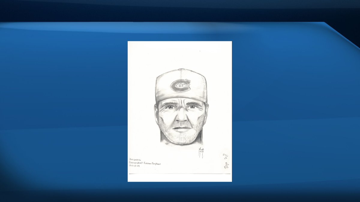 Cochrane RCMP have released a composite sketch of a man they say pointed a gun at another driver in a road rage incident on Highway 22 in Alberta on Dec. 7, 2017.