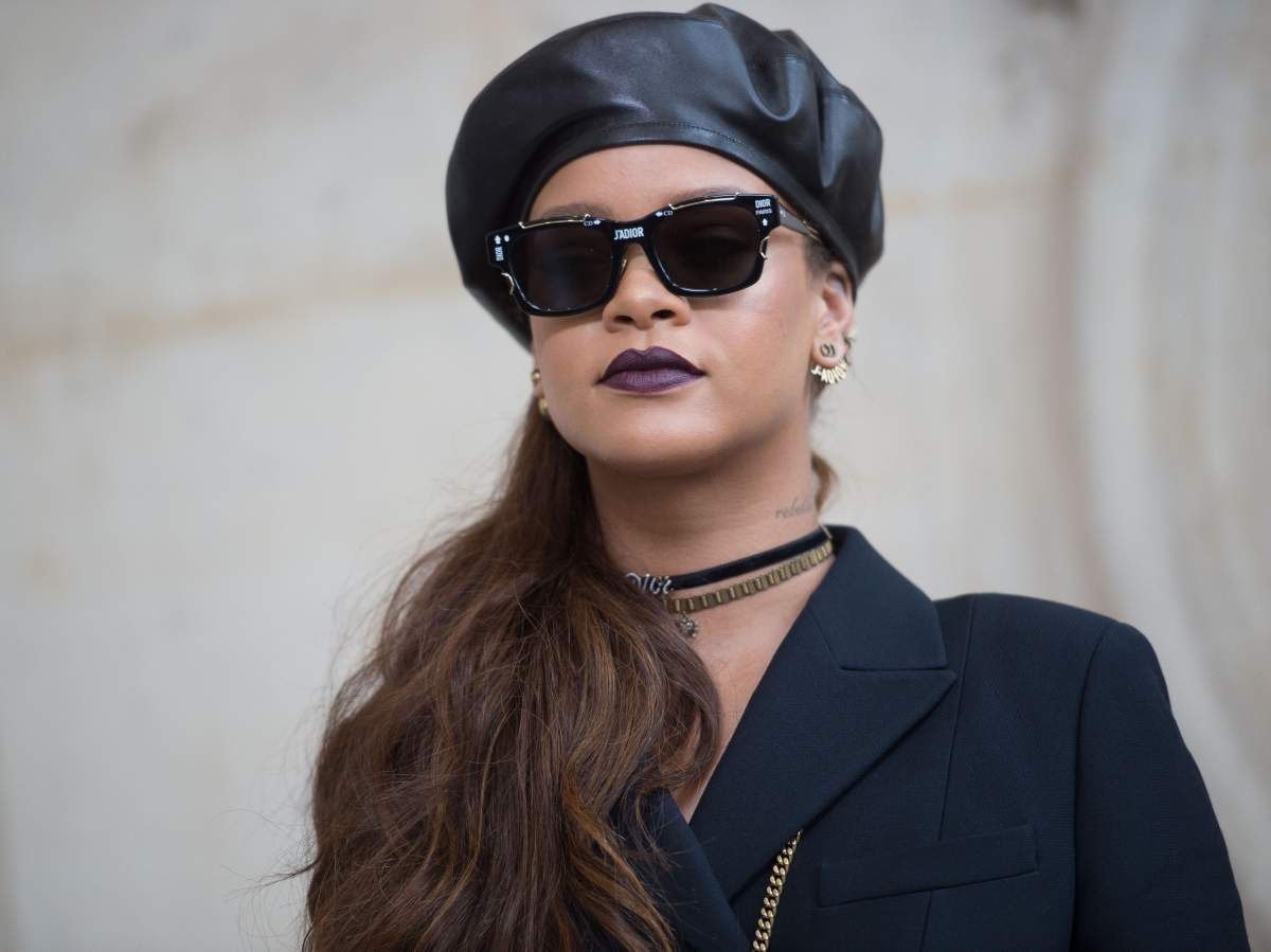Rihanna, pictured at the Christian Dior fall/winter 2017 show, is an early beret adopter.