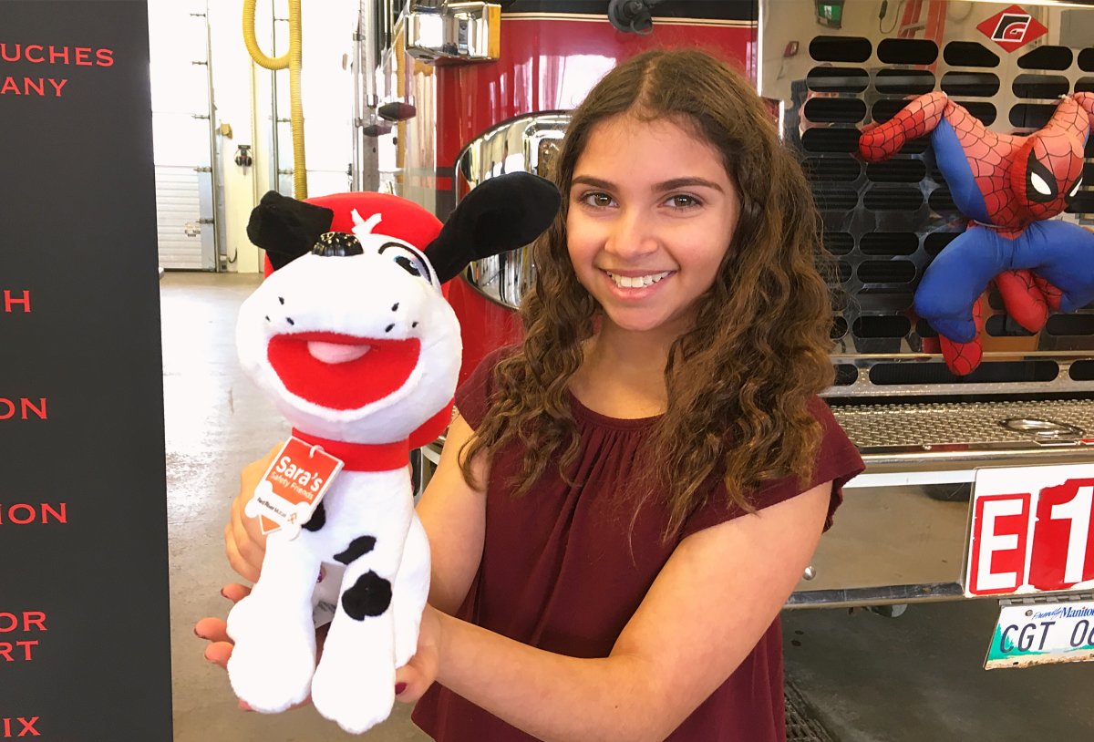 Sara Tabac helped design and fund 'Patch' toys to help comfort kids attended by Winnipeg emergency crews.