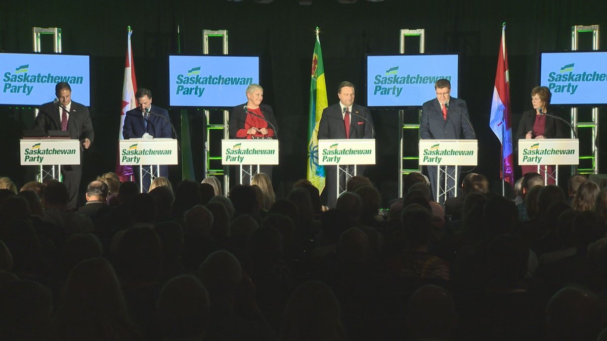 All six candidates in the Saskatchewan Party leadership race faced off in a sixth and final debate at the Double Tree Hotel in Regina Thursday night. 
