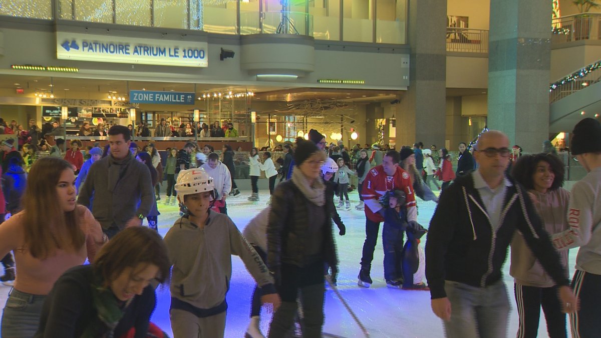 Those looking to hit the ice took their skates indoors to Atrium Le 1000 in downtown Montreal on Thursday, Dec. 28, 2017.