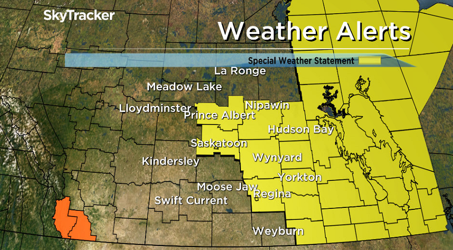 Environment Canada has issued a special weather statement for parts of Saskatchewan on Thursday, December 21, 2017.