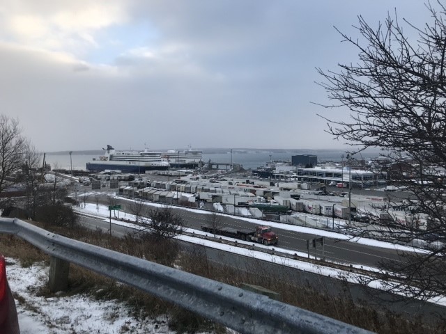 The Marine Atlantic ferry parking lot in North Sydney, N.S. on Dec. 21, 2017.