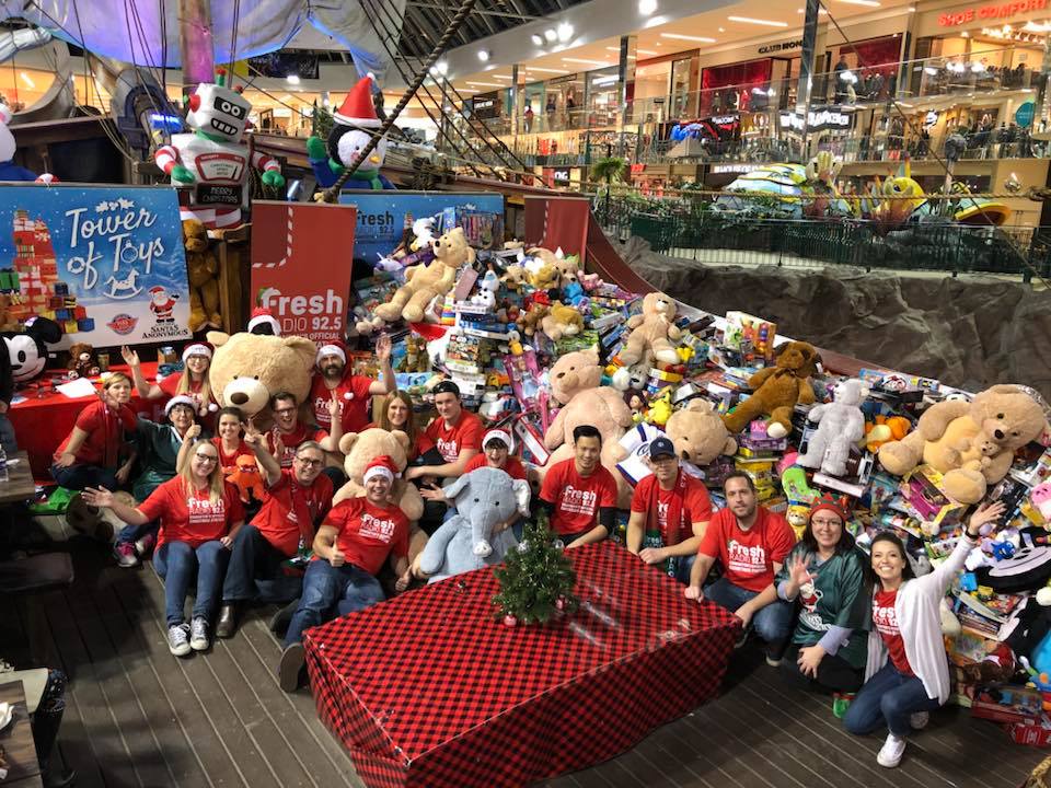 Thousands of donations were collected for 630CHED Santas Anonymous at the 3rd Fresh Radio Tower of Toys. 