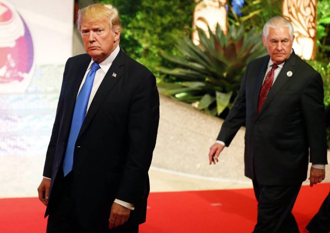 Donald Trump and U.S. State Secretary Rex Tillerson.