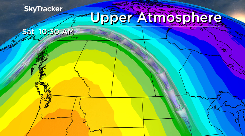 Upper ridge of high pressure keeps us in the heat for the weekend.
