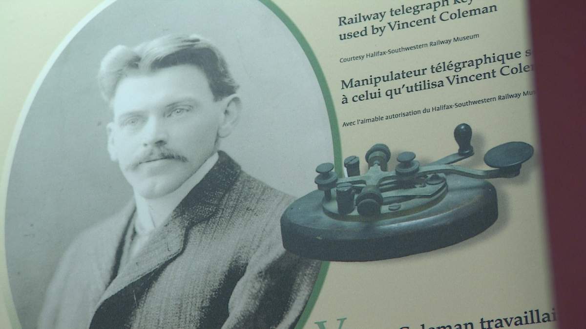 Vince Coleman and his role in the Halifax Explosion is remembered at an exhibit at the Maritime Museum of the Atlantic. 