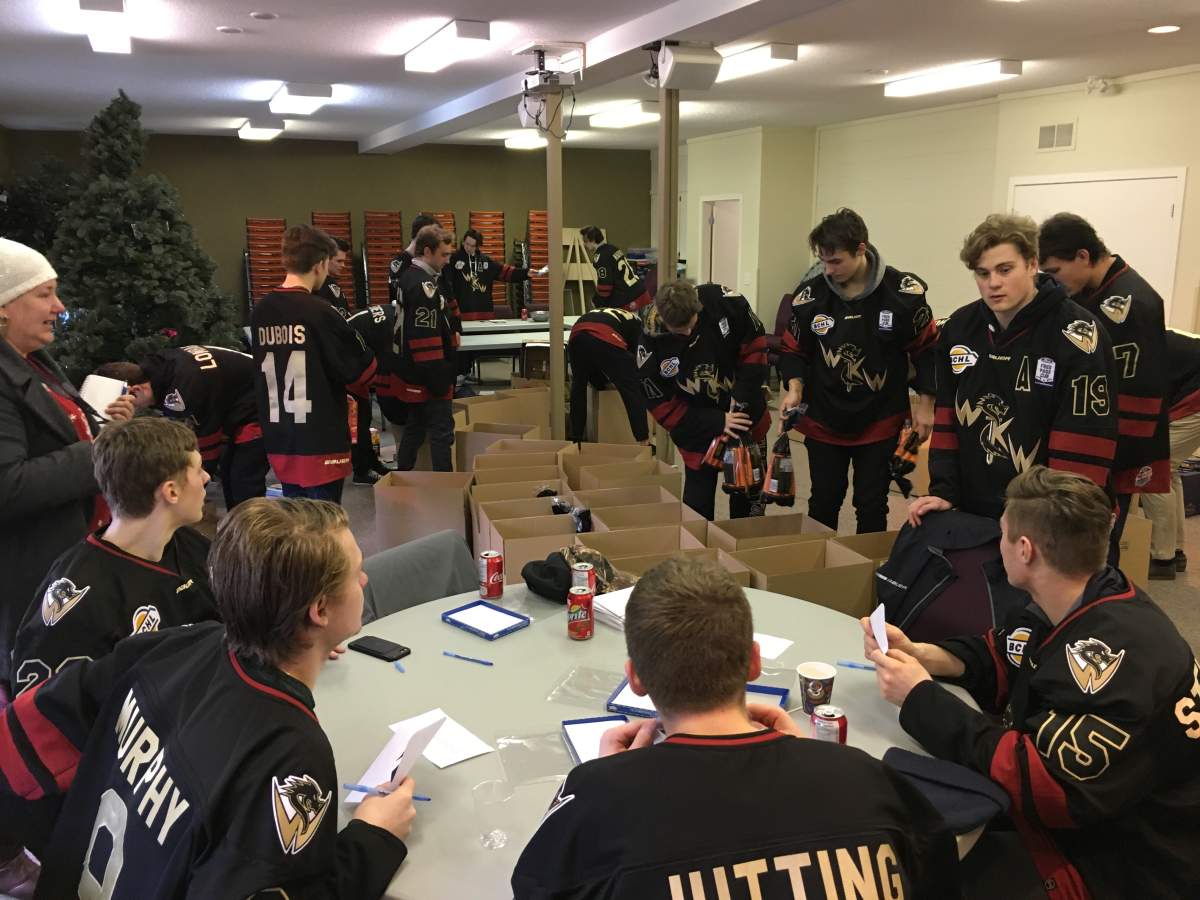 West Kelowna Warriors bring A-game to stuff hampers - image