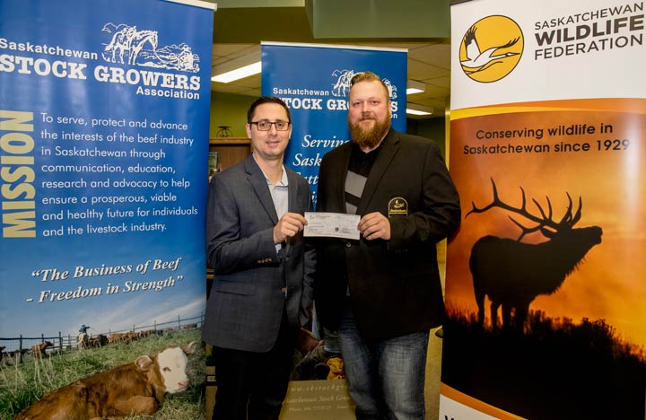 The Saskatchewan Wildlife Federation has donated $20,000 to help ranchers affected by wildfires.