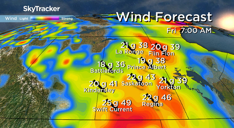 Winds remain a bit breezy Friday morning before easing back during the day.