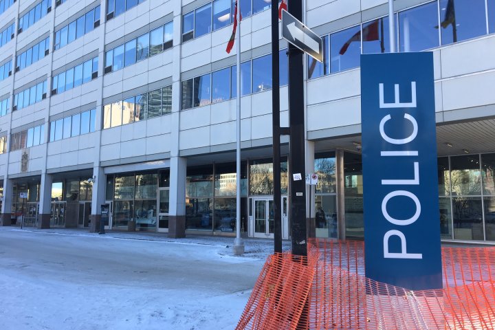 Man tasered after truck driven onto sidewalk at Winnipeg police headquarters