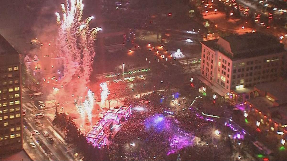 Cold frigid temperatures have forced the cancellation of outdoor celebrations at Olympic Plaza in Dec. 2017.